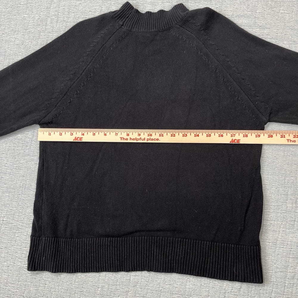Quince Sweater Womens Size XS Black Fisherman Knit Organic Cotton - Picture 4 of 6